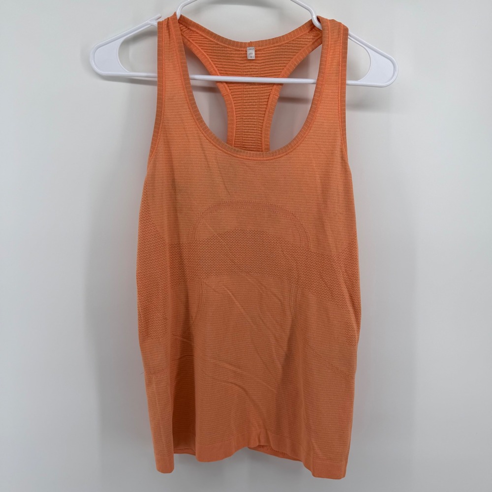 Lululemon Swiftly Tech Racerback Tank Top 2.0 Orange Heathered‎ LW1BSOS Size 6